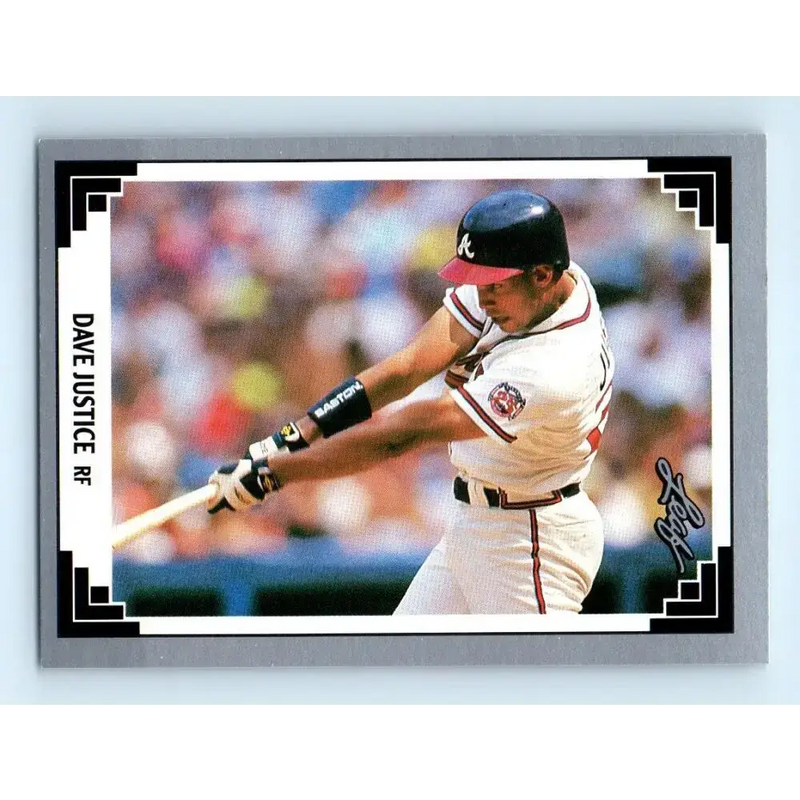 1991 Leaf #77 David Justice NM-MT Atlanta Braves Baseball Card - Baseball Card Single