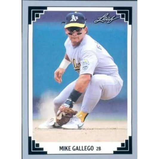 1991 Leaf #78 Mike Gallego NM-MT Oakland Athletics Baseball Card - Baseball Card Single
