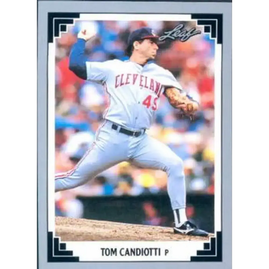1991 Leaf #79 Tom Candiotti NM-MT Cleveland Indians Baseball Card - Baseball Card Single