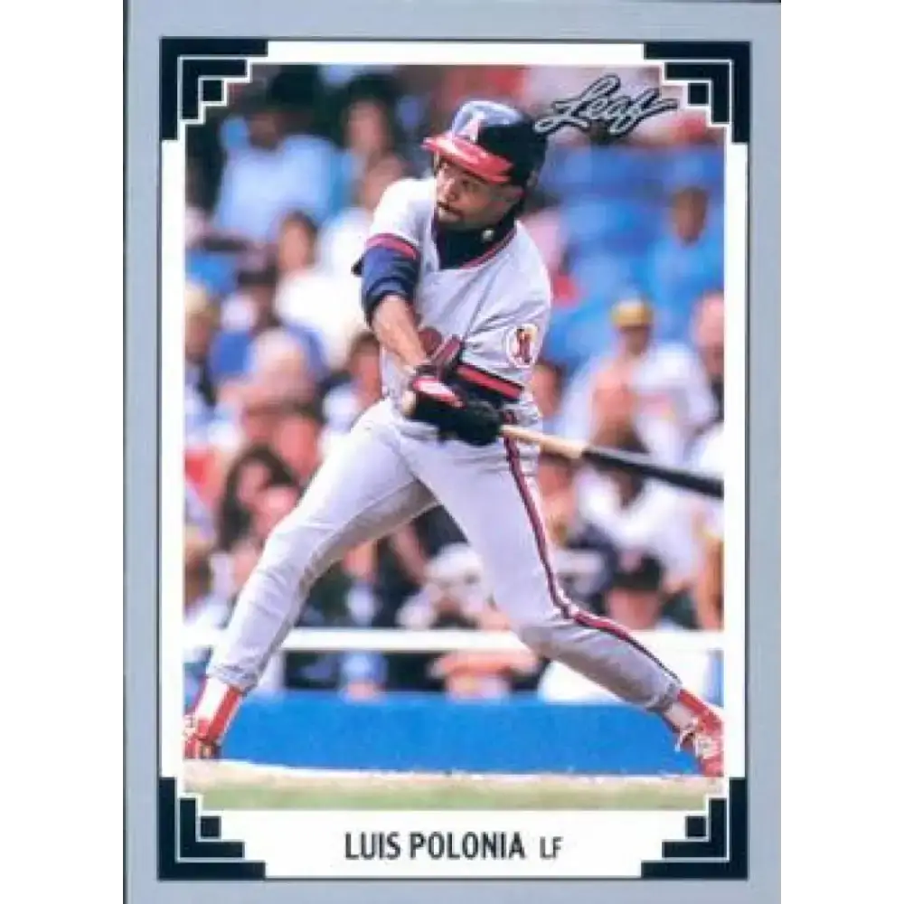 1991 Leaf #81 Luis Polonia NM-MT California Angels Baseball Card - Baseball Card Single