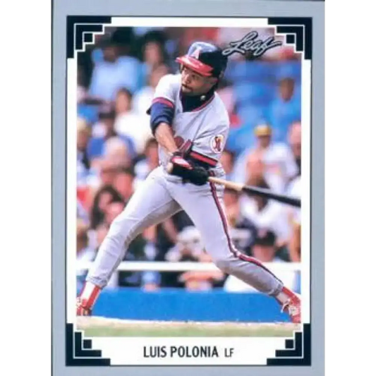 1991 Leaf #81 Luis Polonia NM-MT California Angels Baseball Card - Baseball Card Single