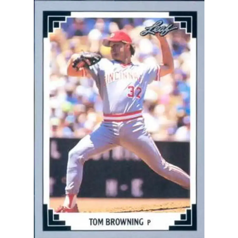 1991 Leaf #88 Tom Browning NM-MT Cincinnati Reds Baseball Card - Baseball Card Single