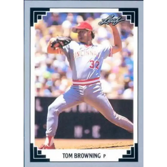 1991 Leaf #88 Tom Browning NM-MT Cincinnati Reds Baseball Card - Baseball Card Single