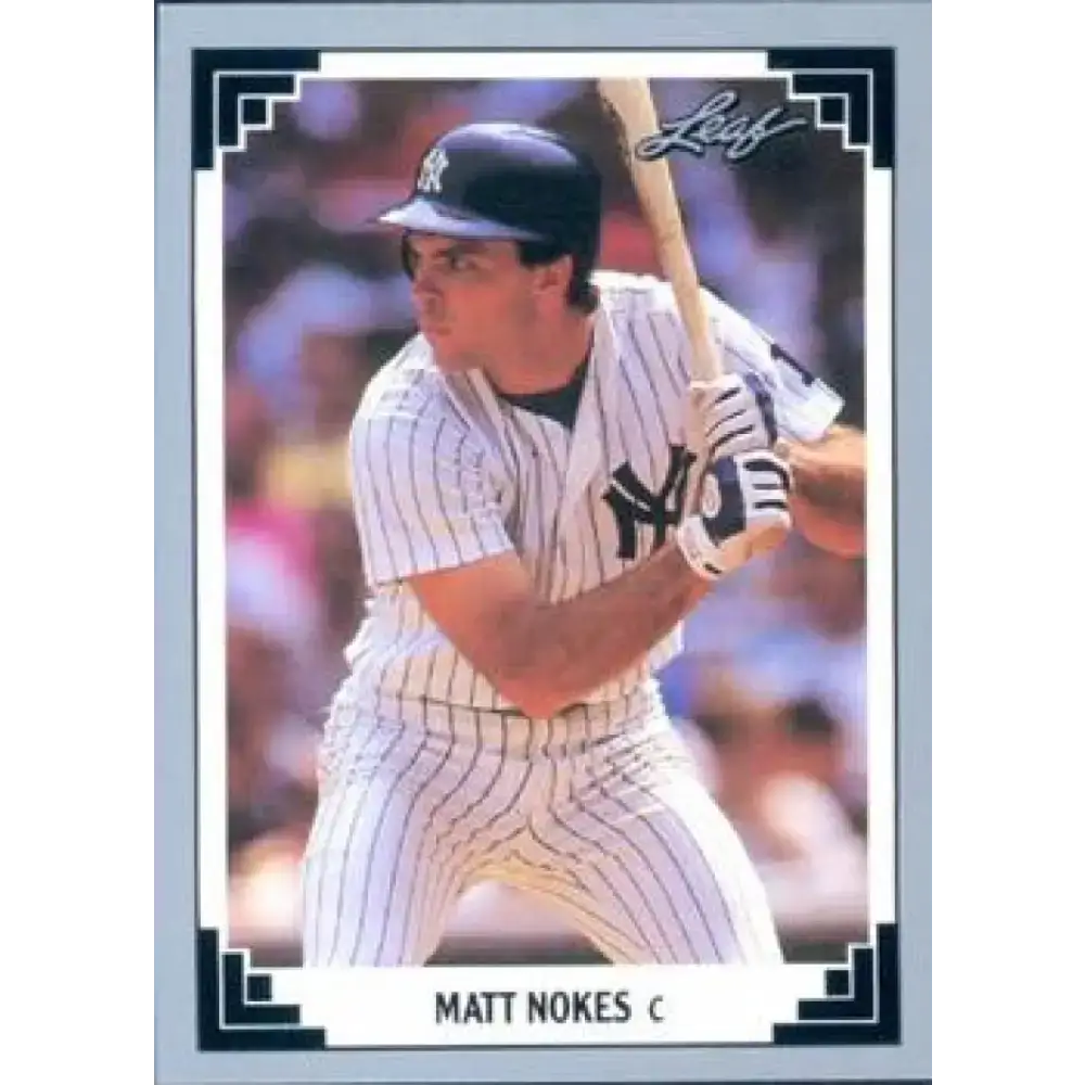 1991 Leaf #89 Matt Nokes NM-MT New York Yankees Baseball Card - Baseball Card Single