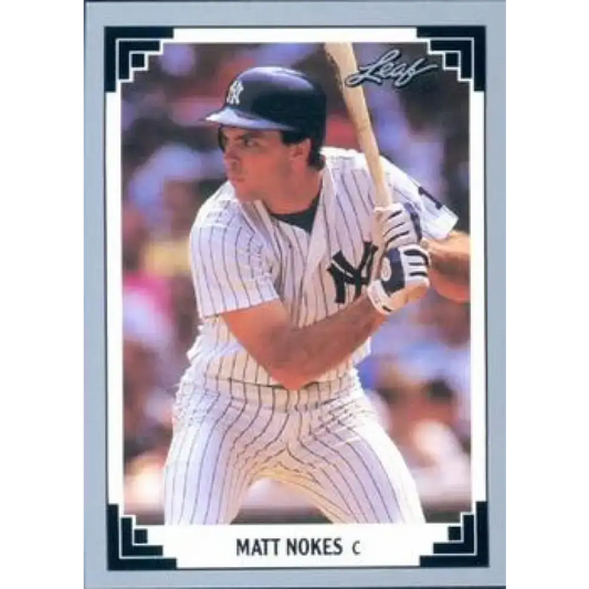 1991 Leaf #89 Matt Nokes NM-MT New York Yankees Baseball Card - Baseball Card Single