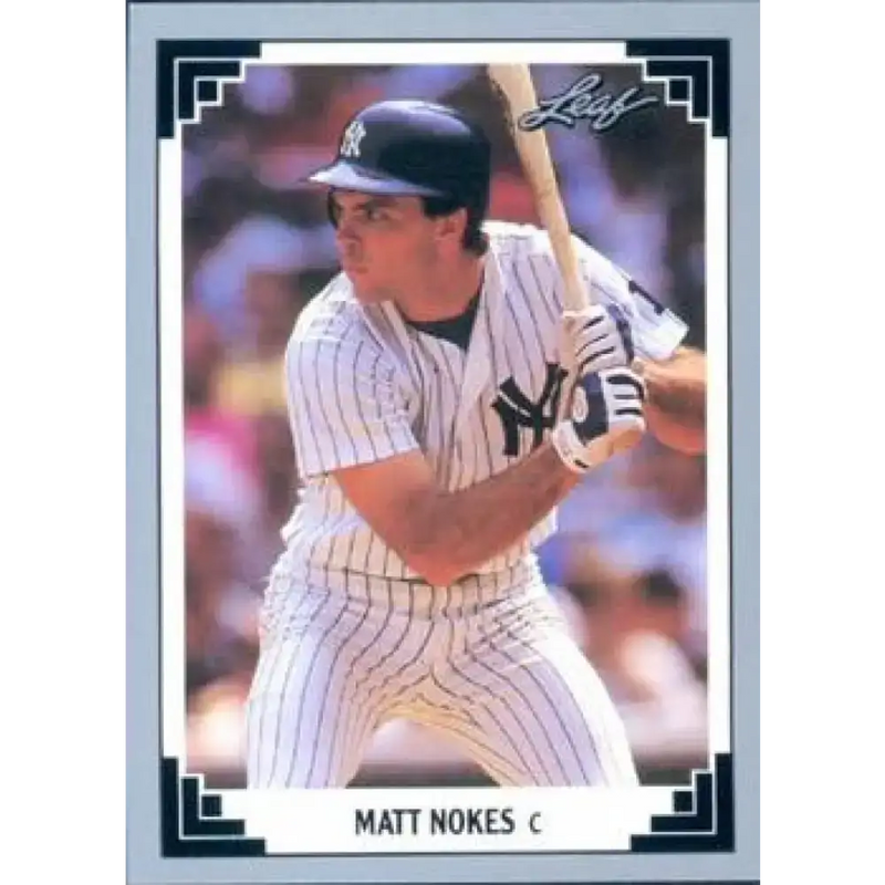 1991 Leaf #89 Matt Nokes NM-MT New York Yankees Baseball Card - Baseball Card Single