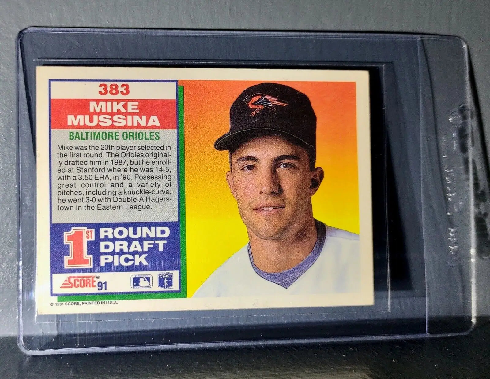 1991 Mike Mussina Score Baseball Card #383 - Baseball Card Single