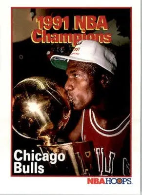 1991 NBA Champions - 1991-92 Hoops - #543 - Basketball Jordan Bulls - Basketball Card Single