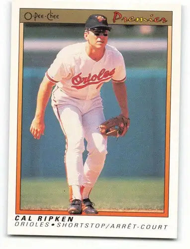1991 O-Pee-Chee Premeir #100 Cal Ripken Jr. NM-MT Orioles - Baseball Card Single