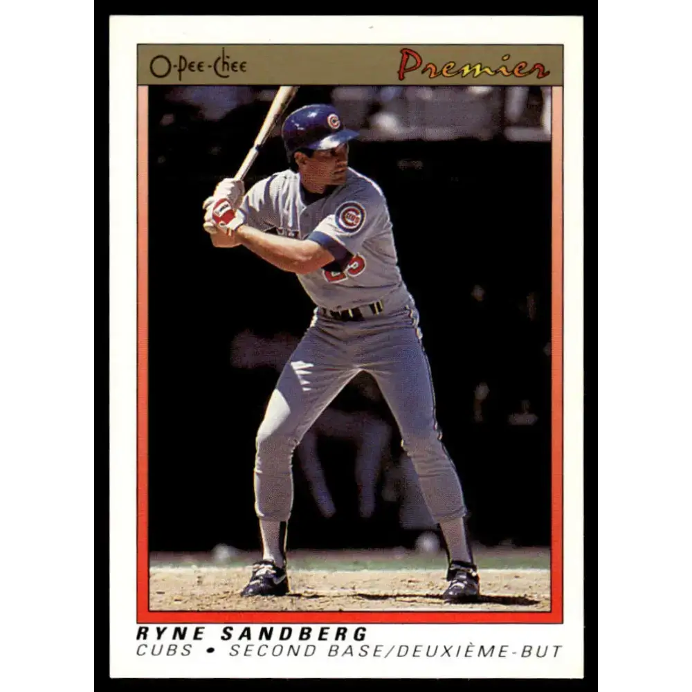 1991 O-Pee-Chee Premier #103 Ryne Sandberg EX Chicago Cubs Baseball Card - Baseball Card Single