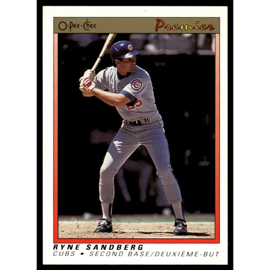 1991 O-Pee-Chee Premier #103 Ryne Sandberg EX Chicago Cubs Baseball Card - Baseball Card Single