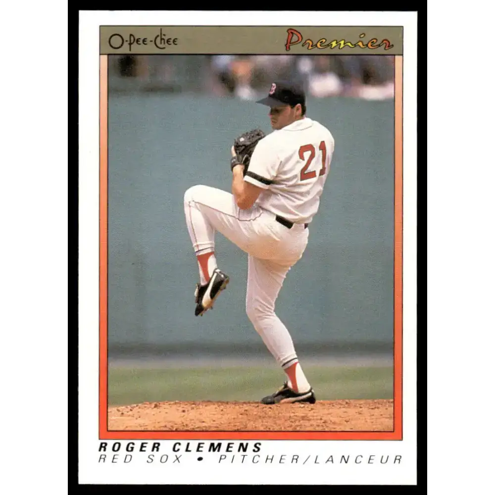 1991 O-Pee-Chee Premier #23 Roger Clemens EX/NM Boston Red Sox Baseball Card - Baseball Card Single