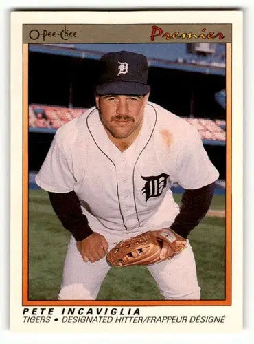 1991 O-Pee-Chee Premier Pete Incaviglia Detroit Tigers baseball card image
