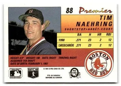 1991 O-Pee-Chee Premier #88 Tim Naehring - Baseball Card Single