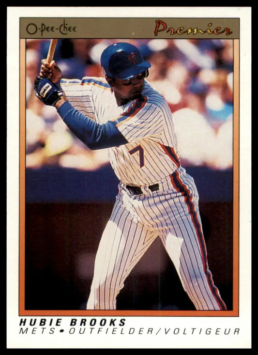 1991 O-Pee-Chee Premier Hubie Brooks 15 New York Mets NM - Baseball Card Single