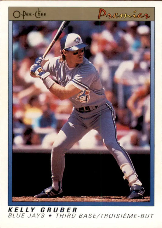 1991 O-Pee-Chee Premier Kelly Gruber 57 Toronto Blue Jays NM - Baseball Card Single