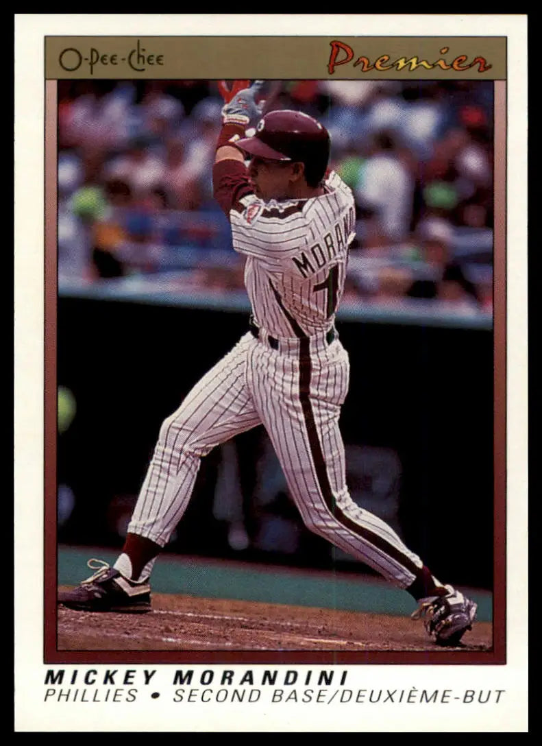 1991 O-Pee-Chee Premier Mickey Morandini 83 Philadelphia Phillies NM - Baseball Card Single