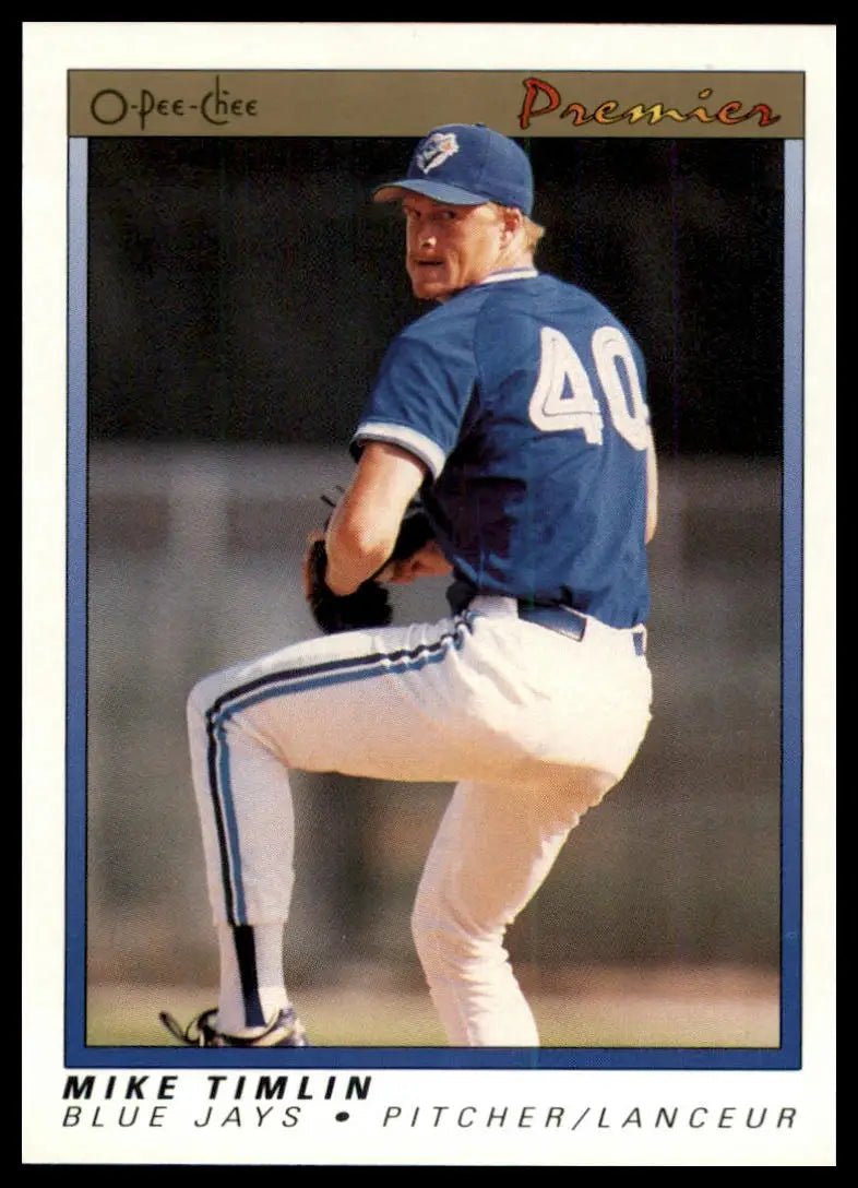 1991 O-Pee-Chee Premier Mike Timlin RC 122 Toronto Blue Jays NM - Baseball Card Single