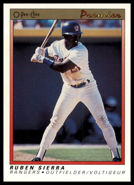1991 O-Pee-Chee Premier Ruben Sierra 109 Texas Rangers NM - Baseball Card Single