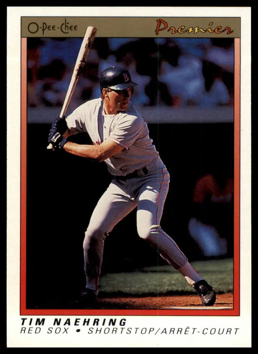 1991 O-Pee-Chee Premier Tim Naehring 88 Boston Red Sox NM - Baseball Card Single