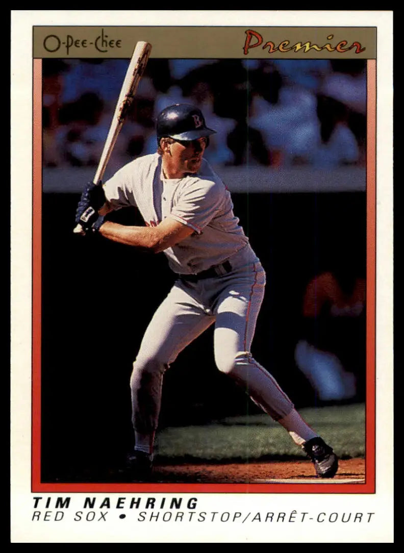 1991 O-Pee-Chee Premier Tim Naehring 88 Boston Red Sox NM - Baseball Card Single