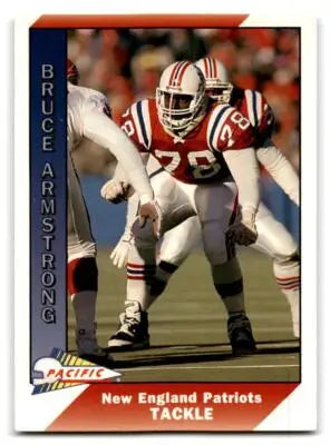 1993 Pacific Bruce Armstrong football card of New England Patriots tackle armstrong football card