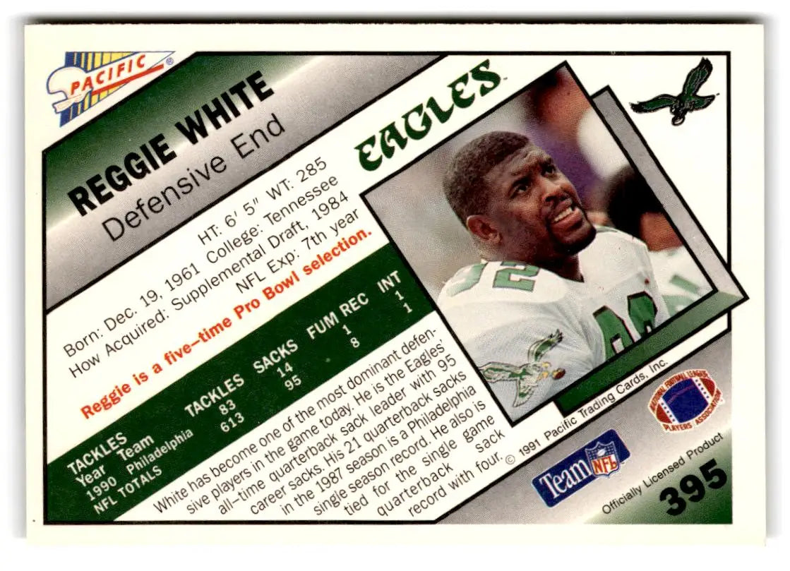 1991 Pacific #395 Reggie White - Football Card Single