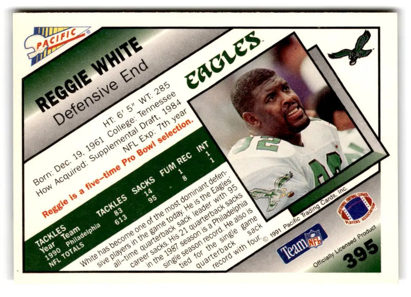 1991 Pacific #395 Reggie White - Football Card Single