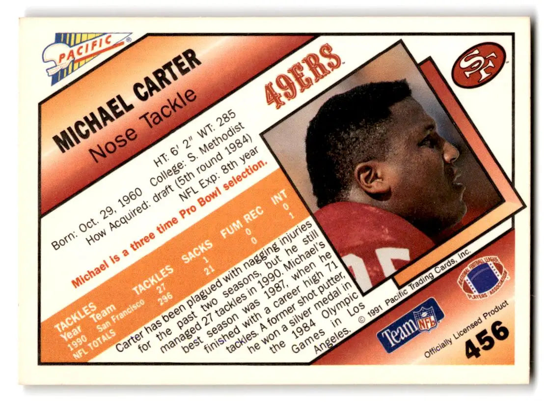 1991 Pacific #456 Michael Carter - Football Card Single