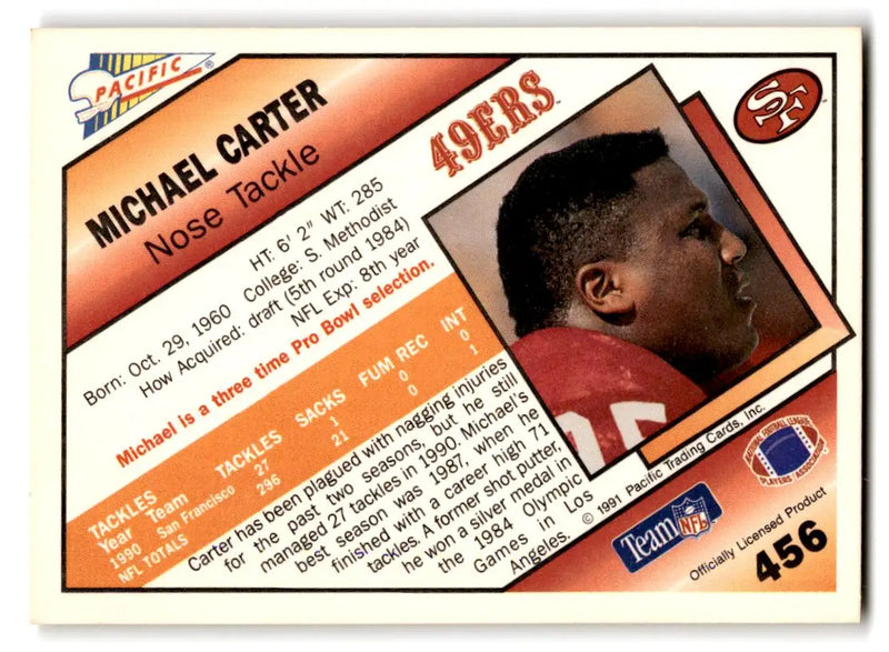 1991 Pacific #456 Michael Carter - Football Card Single