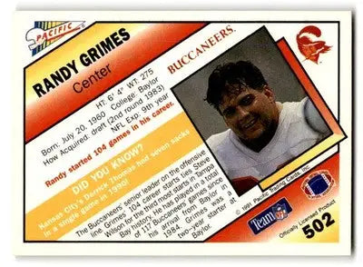 1991 Pacific #502 Randy Grimes - Football Card Single