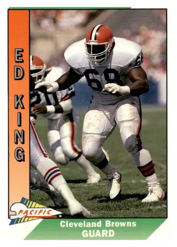 Original gloss Football trading card 1991 Pacific Ed King Browns simply Sandoval cards typically sell