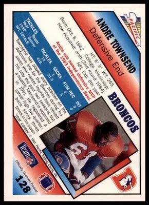 1991 Pacific Andre Townsend RC 128 Denver Broncos