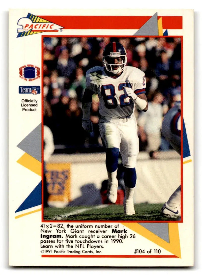 1991 Pacific Flash Cards #104 Mark Ingram - Football Card Single