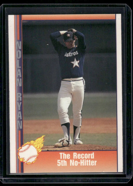 Nolan Ryan Pacific Nolan Ryan baseball card showcasing his 5th no-hitter, 1991 Pacific Nolan Ryan #42