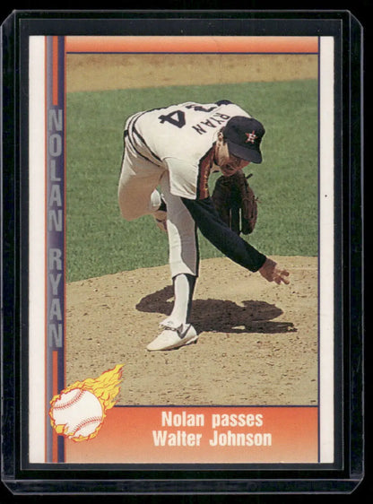 Pacific Nolan Ryan baseball card in black protective case from 1991 Pacific Nolan Ryan series