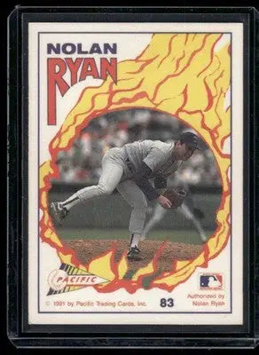 Nolan Ryan baseball card in protective sleeve from 1991 Pacific Nolan Ryan series