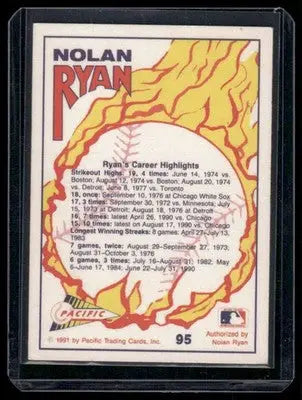 1991 Pacific Nolan Ryan Nolan Ryan #95 Baseball - Baseball Card Single