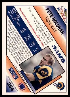 1991 Pacific Pete Holohan 254 Los Angeles Rams