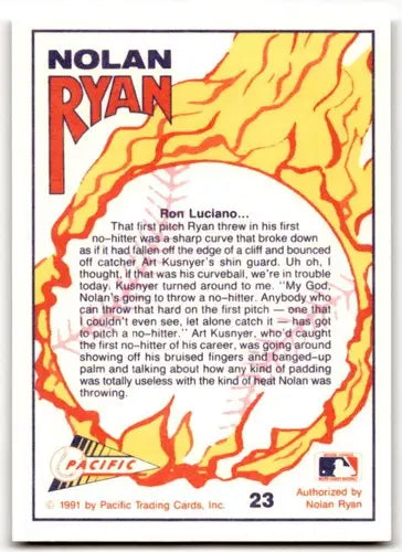 1991 Pacific Ryan Texas Express I #23 Nolan Heat NM-MT Angels ID:42805 - Baseball Card Single