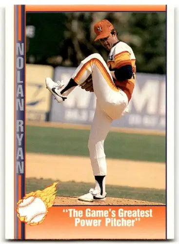 1991 Pacific Ryan Texas Express Nolan Ryan baseball card showcasing The Game’s Greatest Power Pitcher