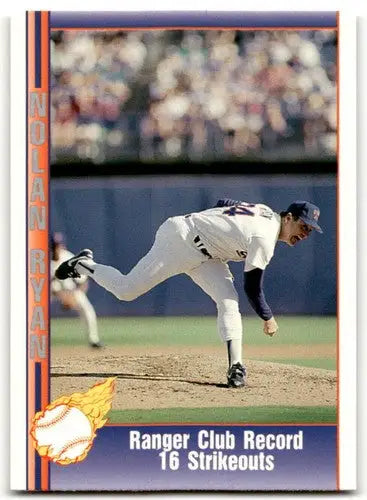 1991 Pacific Ryan Texas Express baseball card featuring Nolan Ryan with 16 strikeouts