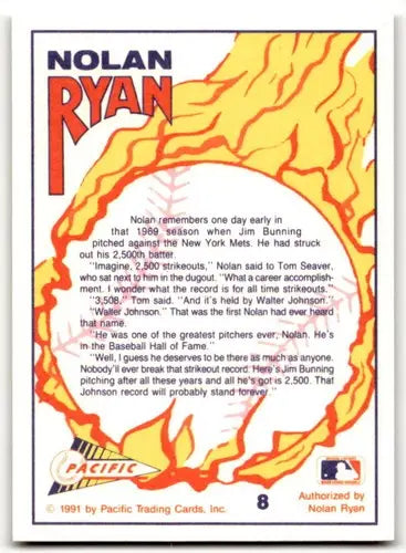 1991 Pacific Ryan Texas Express Nolan Ryan baseball card, NM-MT Mets ID 42800