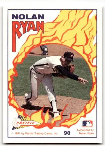 1991 Pacific Ryan Texas Express Nolan Ryan baseball card showcasing Blazing Speed NM-MT