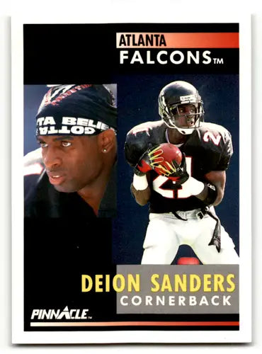 Original gloss Deion Sanders football card from 1991 Pinnacle Simply Sandoval collection