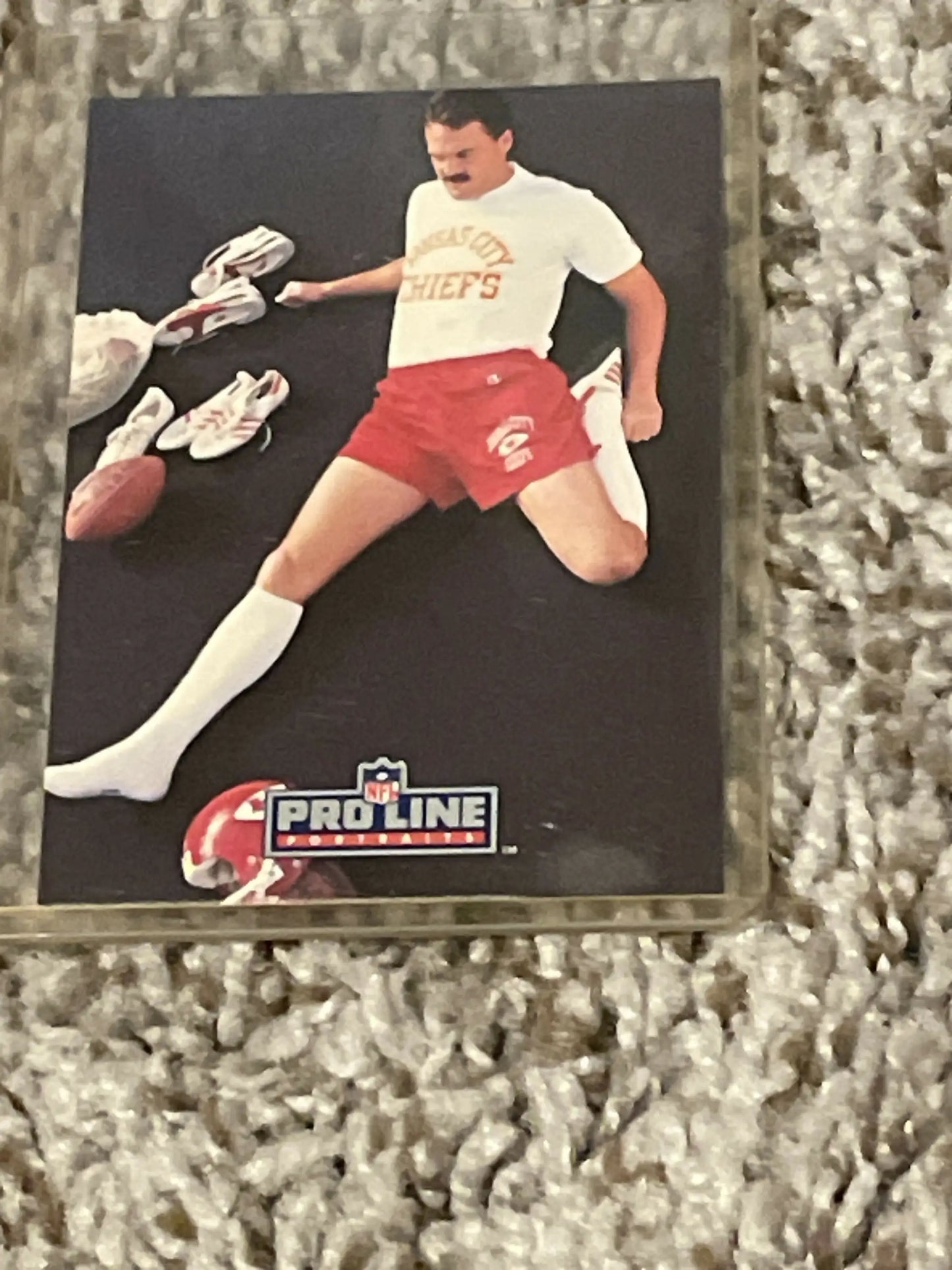 NFL Pro Line trading card of Kansas City Chiefs kicker Nick Lowery in action