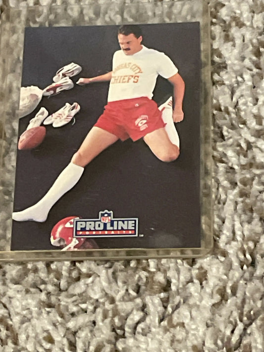 NFL Pro Line trading card of Kansas City Chiefs kicker Nick Lowery in action