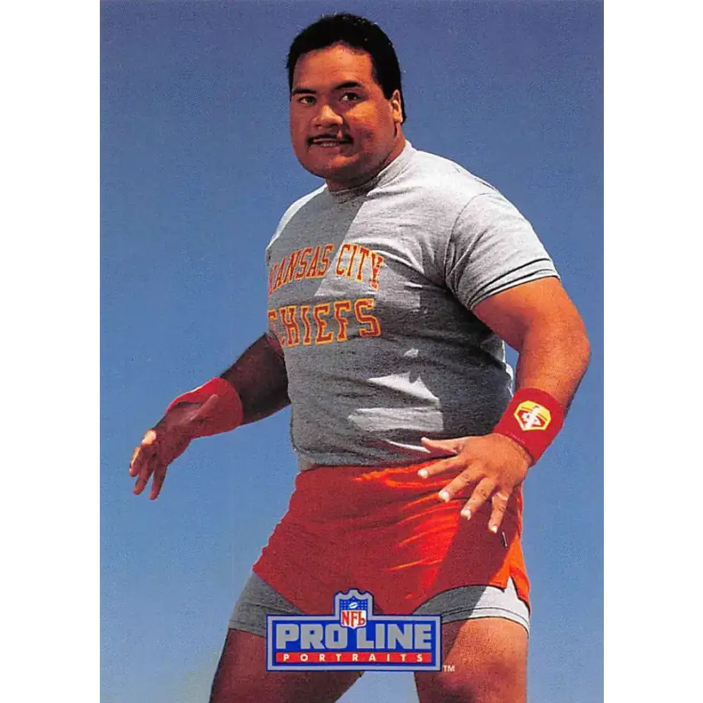 1991 Pro Line Portraits #219 Dan Saleaumua EX-NM Kansas City Chiefs Football Card - Football Card Single
