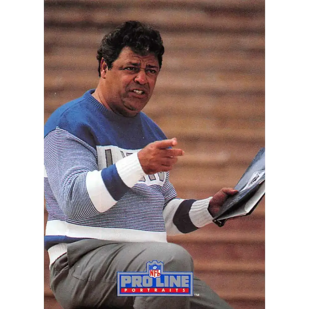 1991 Pro Line Portraits #226 Wayne Fontes EX-NM Detroit Lions Football Card - Football Card Single