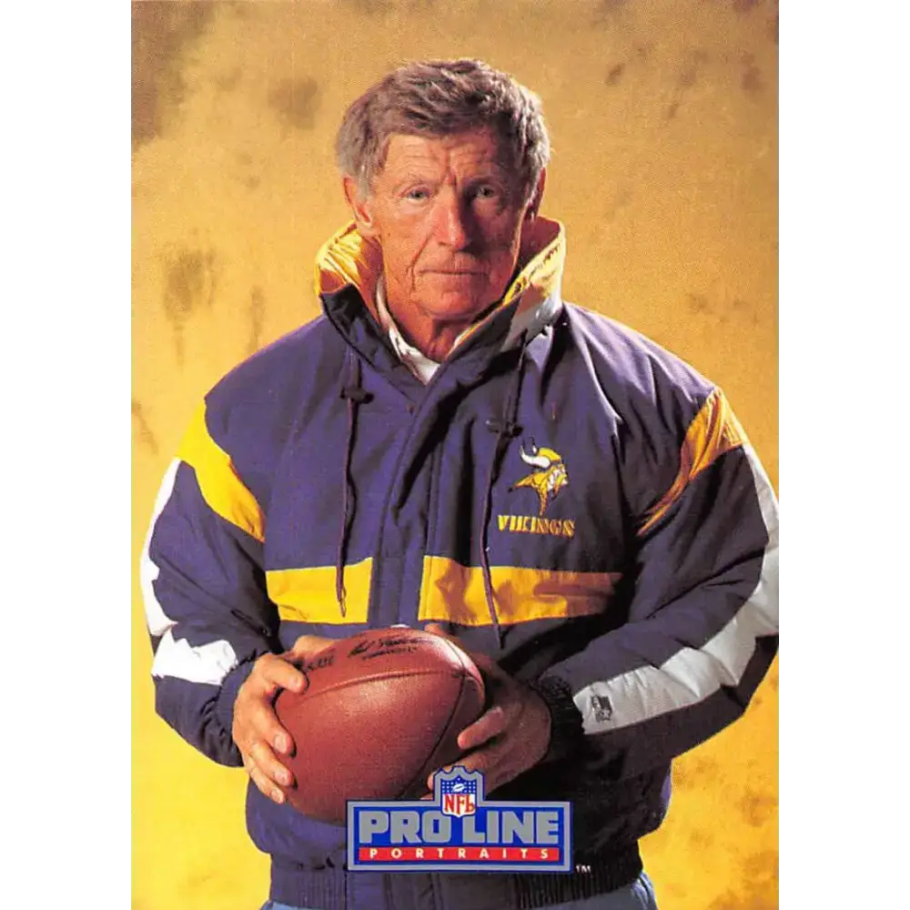 1991 Pro Line Portraits #233 Jerry Burns EX-NM Minnesota Vikings Football Card - Football Card Single